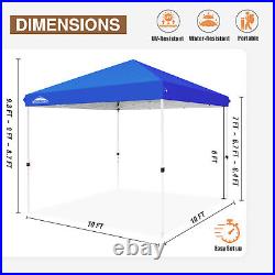 EAGLE PEAK 10x10 Outdoor Pop up Canopy, Instant Outdoor Canopy Tent