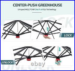 EAGLE PEAK 8' x 8' Instant Pop Up CenterPush Walk-in Greenhouse