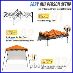 EAGLE PEAK Day Tripper 8x8 Slant Leg Lightweight Portable Canopy with Backpack