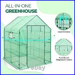 EAGLE PEAK Mini Walk-in Greenhouse 2 Tiers 8 Shelves 57'' x 57'' x 77'