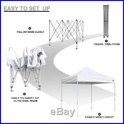 EZ Pop Up Canopy 10' x10' Outdoor Instant Party Wedding Patio Gazebo Tent