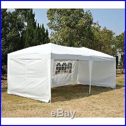 Easy Pop Up Canopy Party Tent, 10 x 20-Feet, White with 4 Removable Sidewalls
