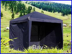 Elegant Gazebo 10' x 10' Garden Canopy/Party Tent Blue+ 3 Walls