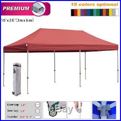 Eurmax Canopy 10x20 Commercial Ez Pop Up Shade Tent Gazebo with Wheeled Bag