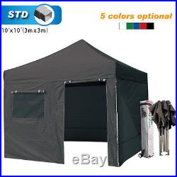 Eurmax Ez Pop Up 10x10 Canopy Waterproof Tent Shade With 4 Zipper Walls&Roller Bag