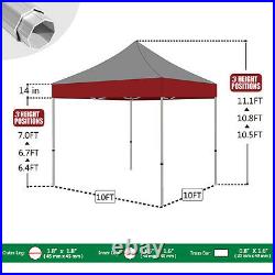 Eurmax Pop Up 10x10 Canopy Full Aluminum Commercial Patio Tent Shelter BLACK