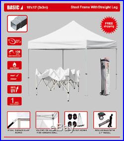 Eurmax Waterproof EZ-Pop Up Canopy 10x10 Commercial Shelter Tent with Roller Bag