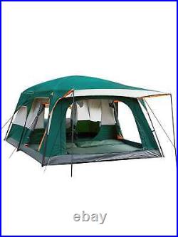 Extra Large Tent 12 Person Family Cabin Tents 2 Rooms 3 Doors And 3 Windows