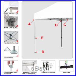 Ez Pop Up Canopy 10x10 Easy Party Display Outdoor Trade Show Tent+4 Side Walls