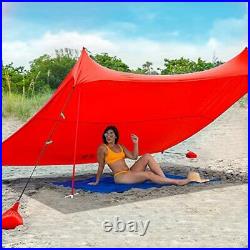 Family Beach Tent & Beach Canopy, UPF50 Sun Beach Shade, Large 10' x 9' Red