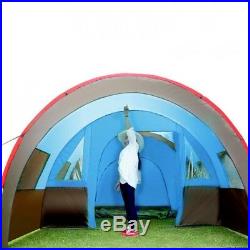 Family Camping Tent 2 Room Waterproof Canopy 10 People Sunshade Quick Set Up Fly