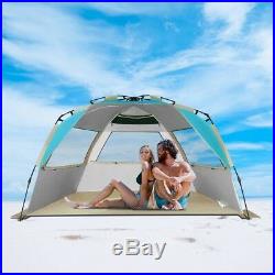 G4Free Easy Set up Beach Tent Pop up Sun Shelter Large Family Beach Shade UV Pro