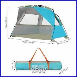 G4Free Easy Set up Beach Tent Pop up Sun Shelter Large Family Beach Shade UV Pro