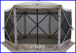 GG601DS Gazelle G6 Portable Gazebo 6 Sided Desert Sand Camping Canopy Tent