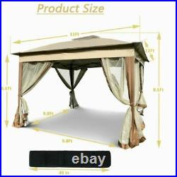 Gazebo Awning Pop-up Outdoor Canopy Tent 11x11ft For Patio Garden Party Wedding