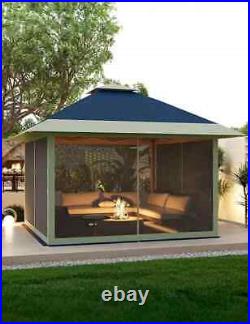 Gazebo Outdoor Canopy Shelter 12x12 Pop Up with Mosquito Netting 4 Stanbags Inst