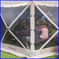 Gazelle 21500 G6 8 Person 6 Sided Portable Camping Canopy Gazebo Screen Tent