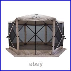 Gazelle G6 6-Sided Portable Gazebo Easy Pop-Up Hub Screen Tent, Desert GG601DS
