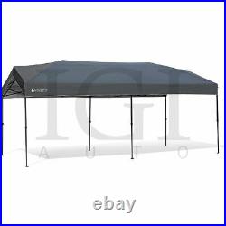 Gray 10'x20' Central Lock Canopy Instant Shelter Easy Setup Water UV Resistant