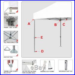 Gray 8x8 Ez Pop Up Fair Tent Trade Show Gazebo Shade Tent Camping Canopy Shelter