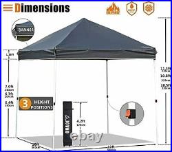 Grepatio Canopy Tent10x10 Pop Up Canopy Easy Up Outdoor Canopy with Adjustabl