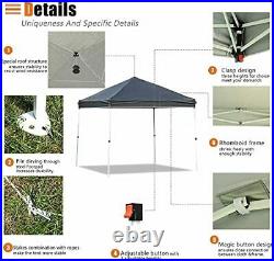 Grepatio Canopy Tent10x10 Pop Up Canopy Easy Up Outdoor Canopy with Adjustabl