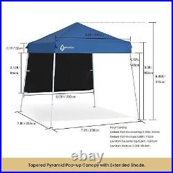 Guid. Sand Bags 6'x6' Top / 8'x8' Base Backpack Pop-up Canopy with Sunwall