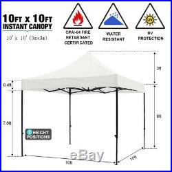 Heavy Duty 10x10 Pop Up Canopy Commercial Outdoor Tent Bouns 4 Sand Bags White