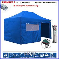 Heavy Duty Ez Pop Up Canopy 10x15 Commercial Instant Outdoor Tent WithSidewalls