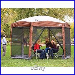 Instant 12ft x 10Ft Hexagon Screened Canopy Gazebo with Removable Insect Screen