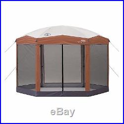 Instant 12ft x 10Ft Hexagon Screened Canopy Gazebo with Removable Insect Screen