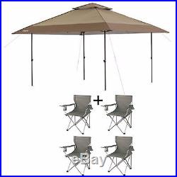 Instant Canopy Tent Outdoor Camping 13x13 Gazebo Shelter 4 PC Folding Arm Chairs