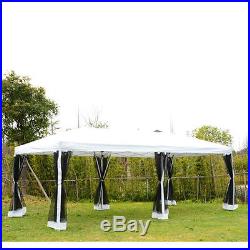 Instant Canopy Tent Pop Up Mesh Wall Outdoor Party Picnic Shelter White Durable