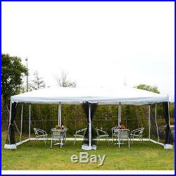 Instant Canopy Tent Pop Up Mesh Wall Outdoor Party Picnic Shelter White Durable