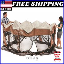 Instant Setup Tent Canopy Sun Shelter Screen House, 1 Room, 12 x 10 Brown New