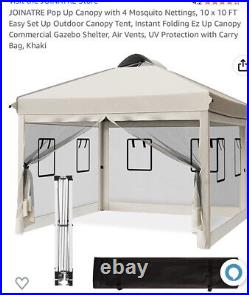 Joinatre 10x10 Pop U Tent With Mosquito Net