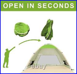 Large Pop Up Beach Tent for 3-4 Person, UPF 50+ Beach Sun Shelter Green