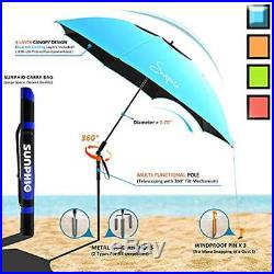 Large Umbrellas Windproof Beach Umbrella, Sturdy 100% UV Protection, Portable 2