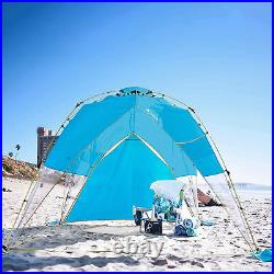 Lightspeed Outdoor Tall Canopy Sun Shelter Tent with Shade Wall, Horizon Blue