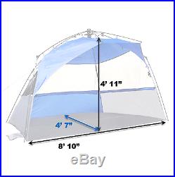 Lightspeed Outdoors Pop Up Sport Shelter Beach Tent Quick Compact Sun Shade Blue