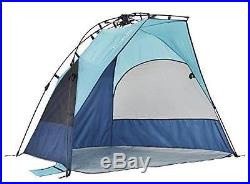 Lightspeed Outdoors Seaside Quick Pop Up Sun Shelter Tent, Navy Blue/Light Blue