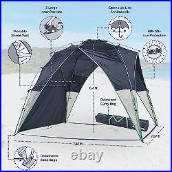 Lightspeed Outdoors Tall Canopy with Shade Wall Beach Tent Deep Navy
