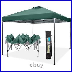 MF 10x10ft Pop-up Canopy Tent Straight Legs Instant Canopy withWheeled Bag Green