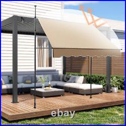 Manual Retractable Sunshade Adjustable Outdoor Backyard Shade Sunshade Shelter