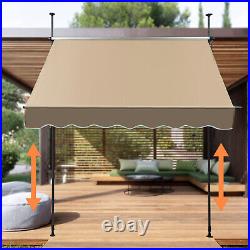 Manual Retractable Sunshade Adjustable Outdoor Backyard Shade Sunshade Shelter