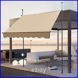 Manual Retractable Sunshade Adjustable Outdoor Backyard Shade Sunshade Shelter