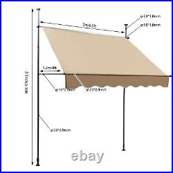 Manual Retractable Sunshade Outdoor Backyard Shade Sunshade Shelter Adjustable