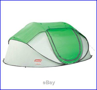 NEW! COLEMAN 4 Person Pre-Assembled Instant Pop Up Camping Tent w/ Taped Rainfly