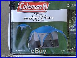 New Coleman Transformer 2 person 2 for 1 All Day Shelter & Tent 10 x 10