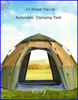 New Outdoor Camping Automatic Dome Tent Instant Setup Popup 4 Season Sun Shelter